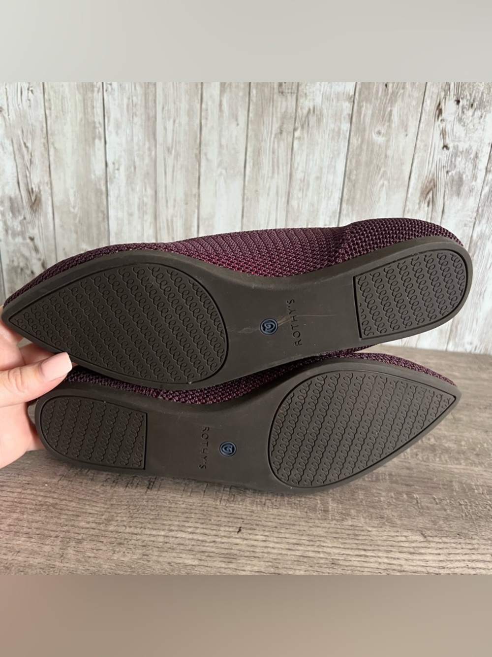 Rothy’s Retired Berry Lattice The Point Flats Size 8.5 - Picture 6 of 7